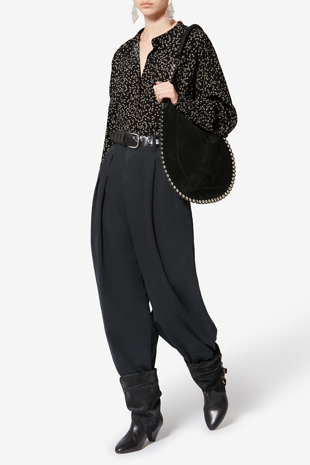 Catchell flowing origami print blouse - Black - Woman - 2