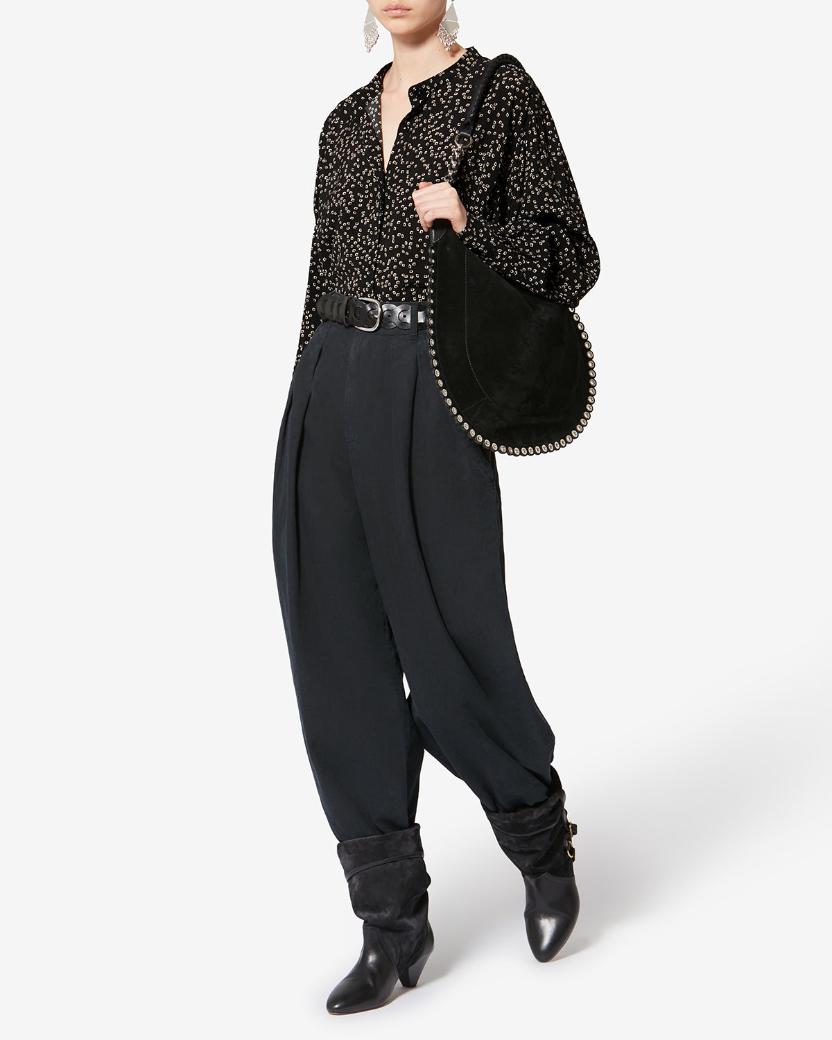 Fließende bluse catchell mit origami-print - Schwarz - Woman - 1