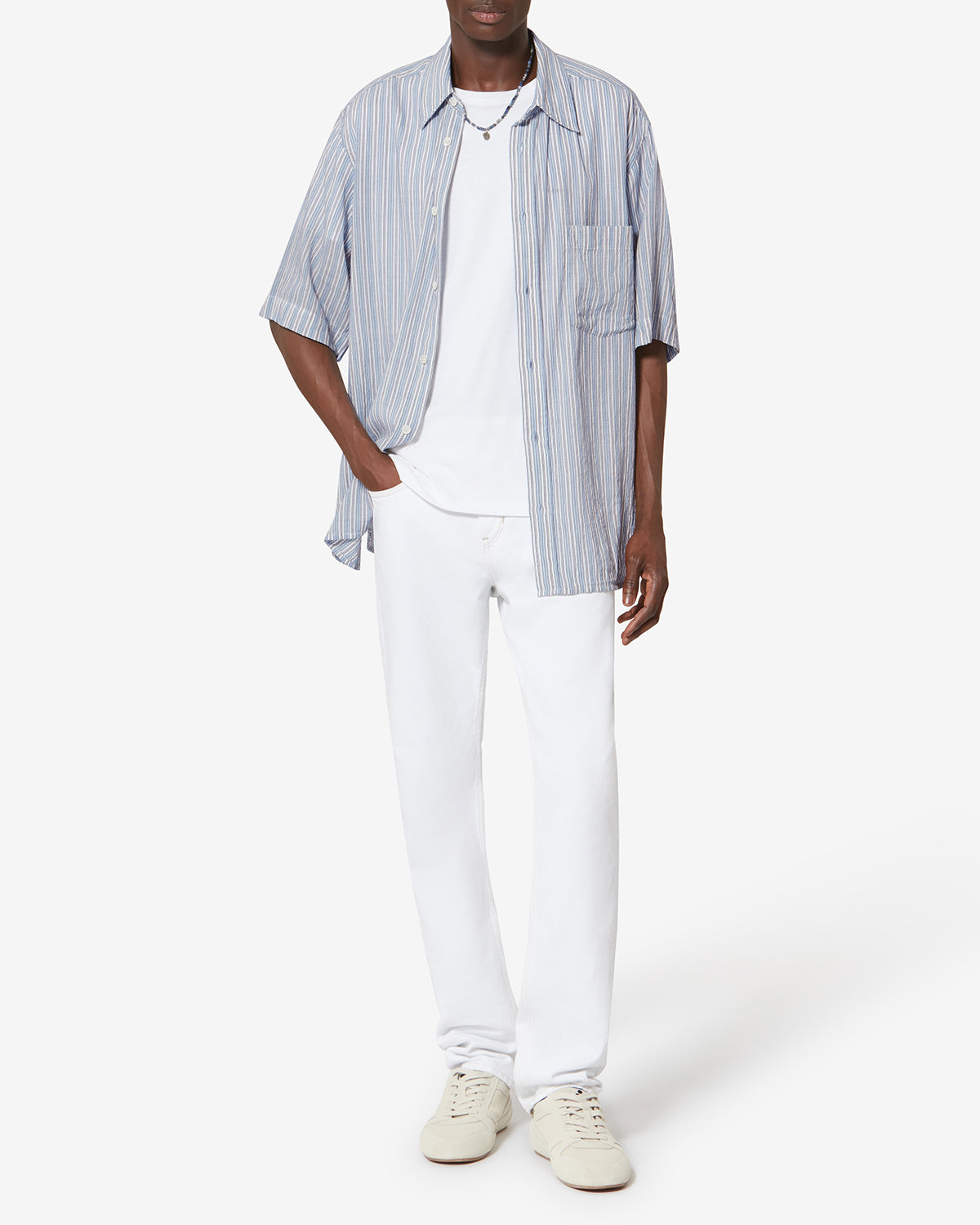 Labilio cotton oxford shirt - Blue - Man - 1