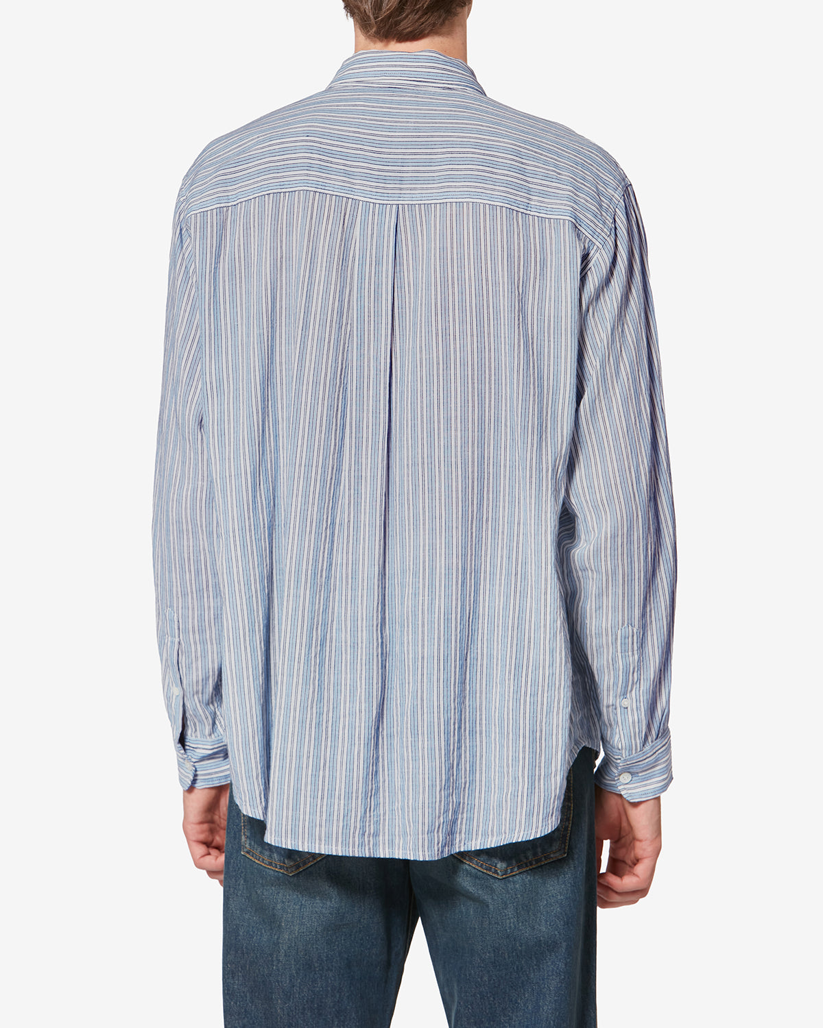 Cybilio ワッフル ストライプ入りシャツ - 青 - Man - 4