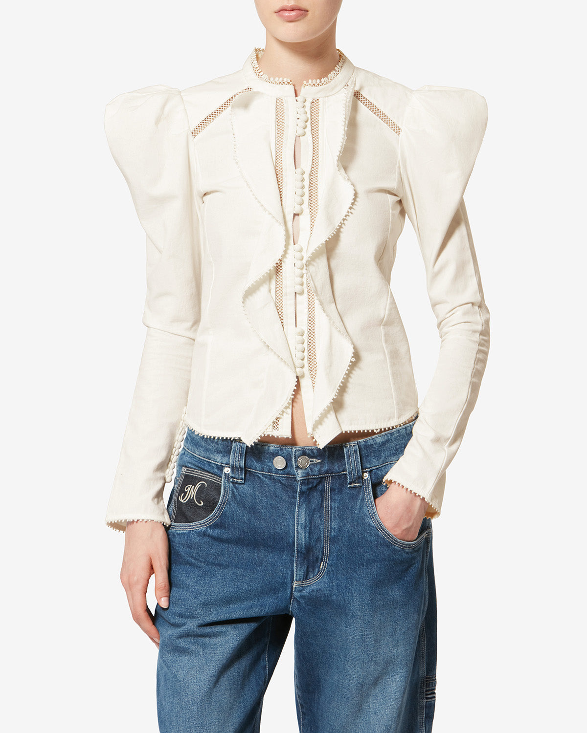 Camisa calina de algodón - Blanco - Woman - 3