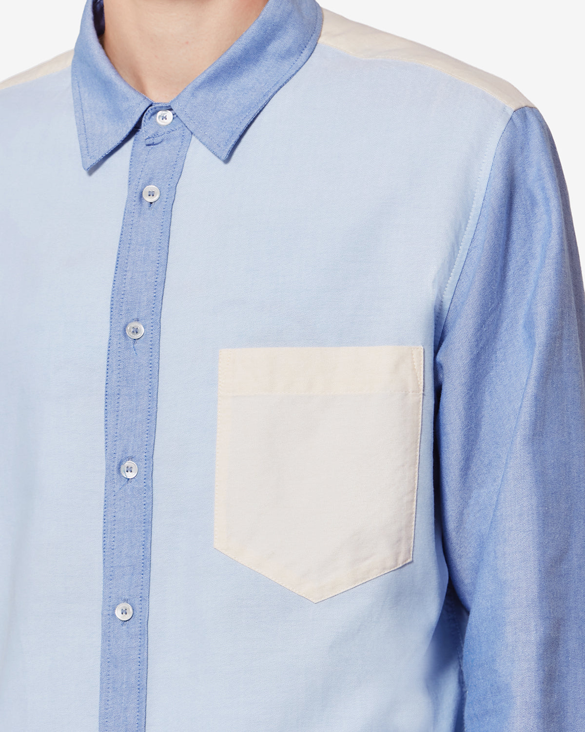 Nathael patchwork cotton oxford shirt - Multicolor - Man - 2