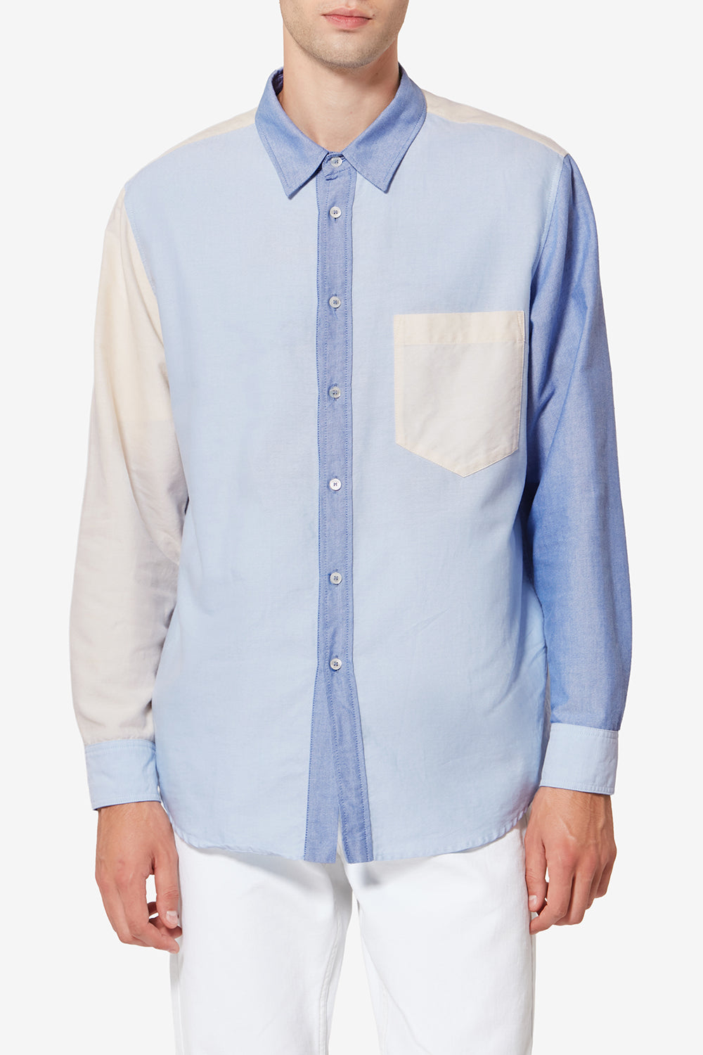 Nathael patchwork cotton oxford shirt - Multicolor - Man - 4