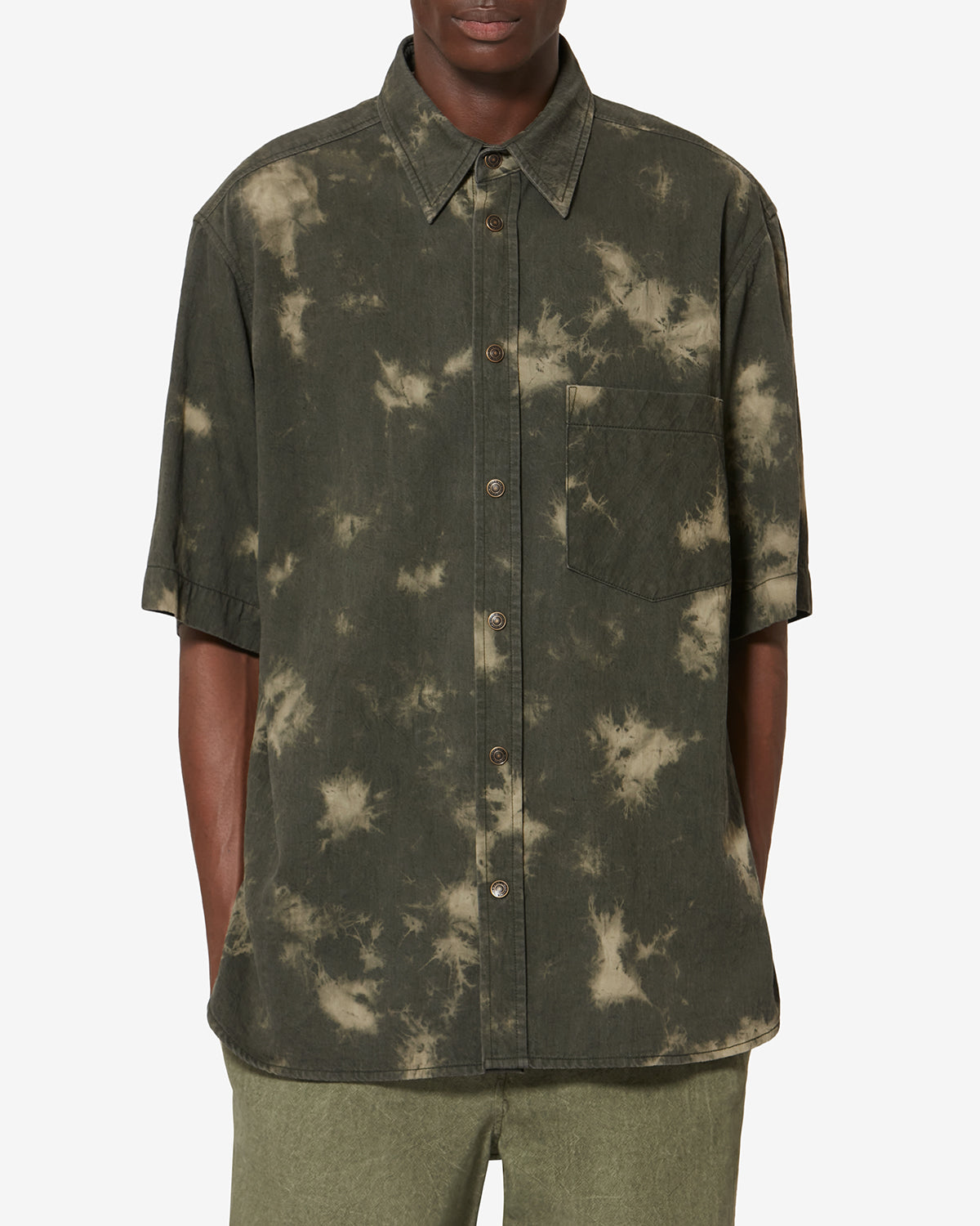 Tabilio 샴브레이 퀼팅 마감 셔츠 - Light khaki - Man - 3