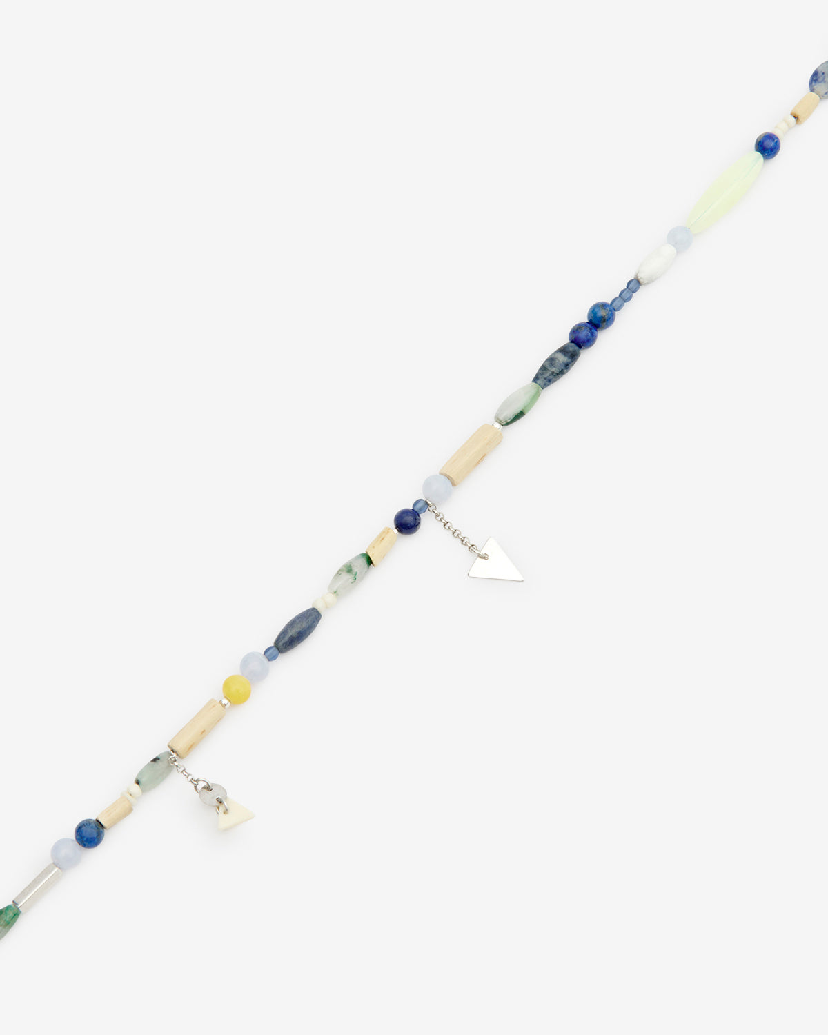 Collier yulian en pierre, bois et pendentifs - Bleu-argenté - Man - 3