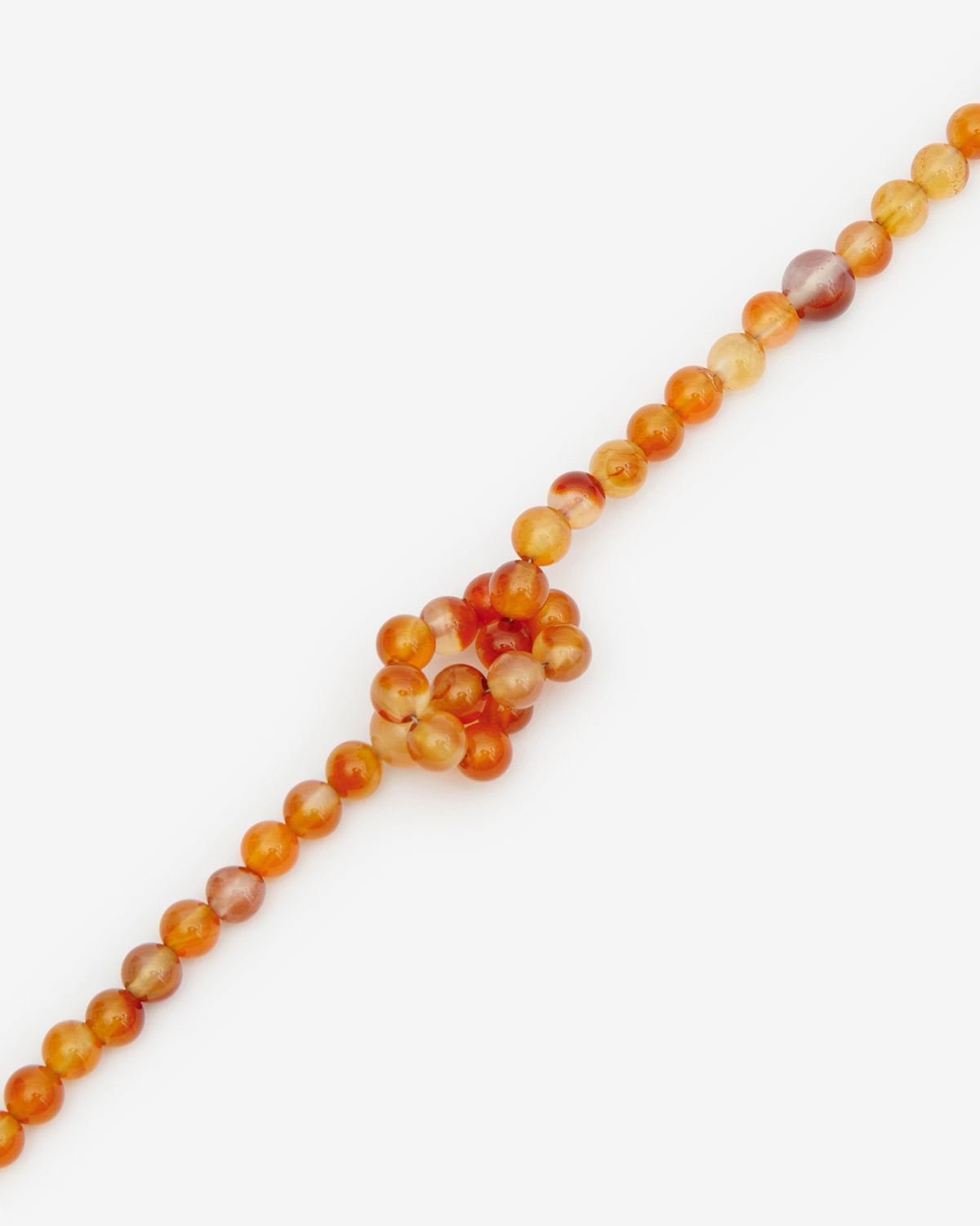 Steinperlen-halskette noah - Poppy orange-silver - Man - 3