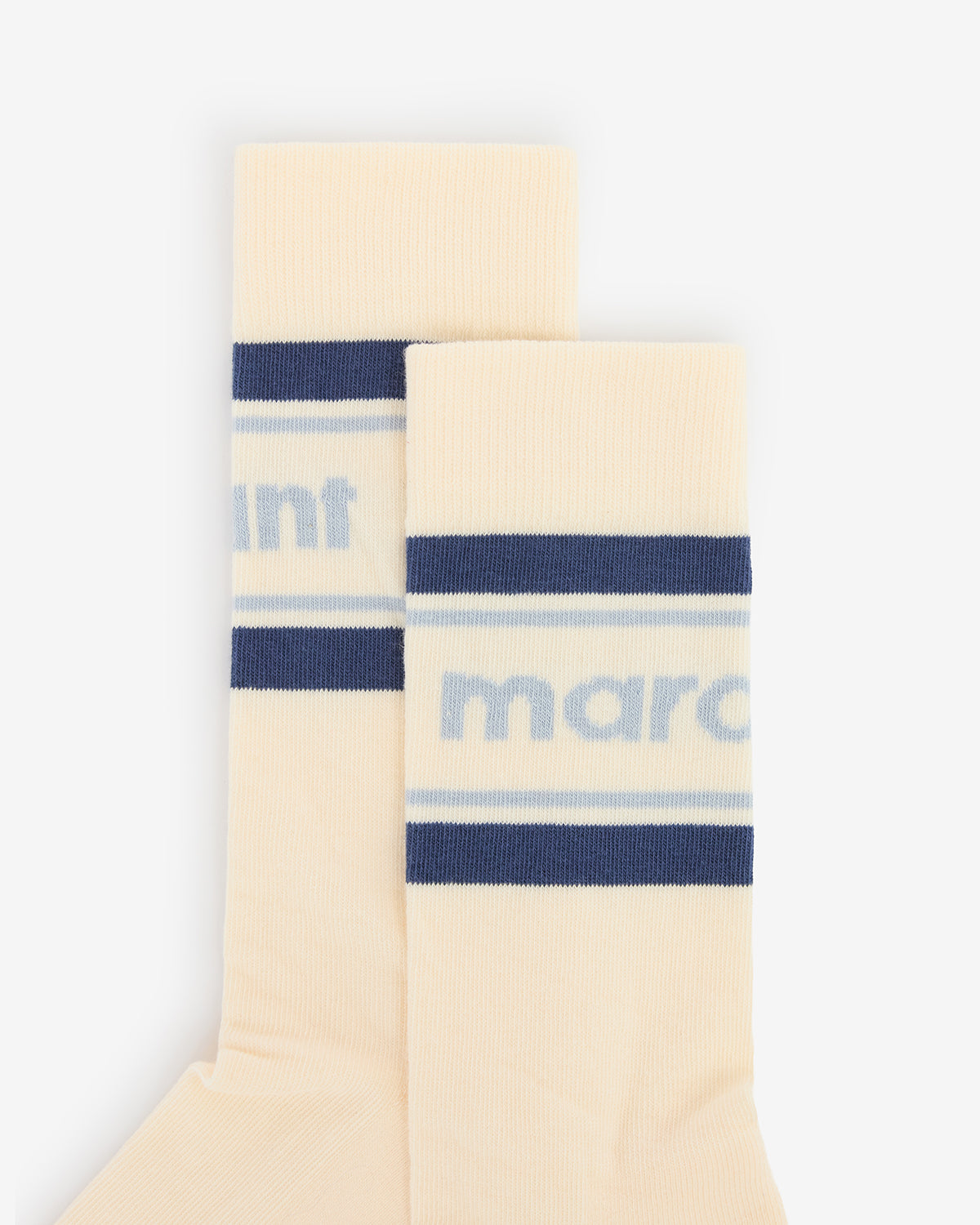 Donna sporty striped mid-calf socks - Ecru and blue - Woman - 2