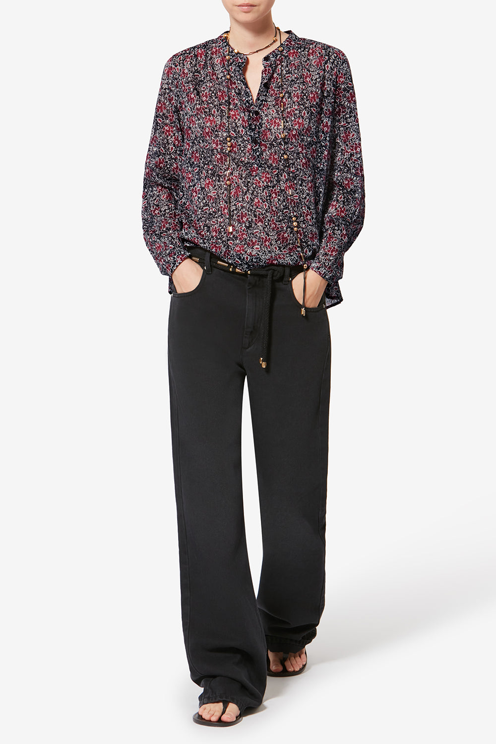 Blusa in voile di cotone biologico maria - Crushed berry - Woman - 2