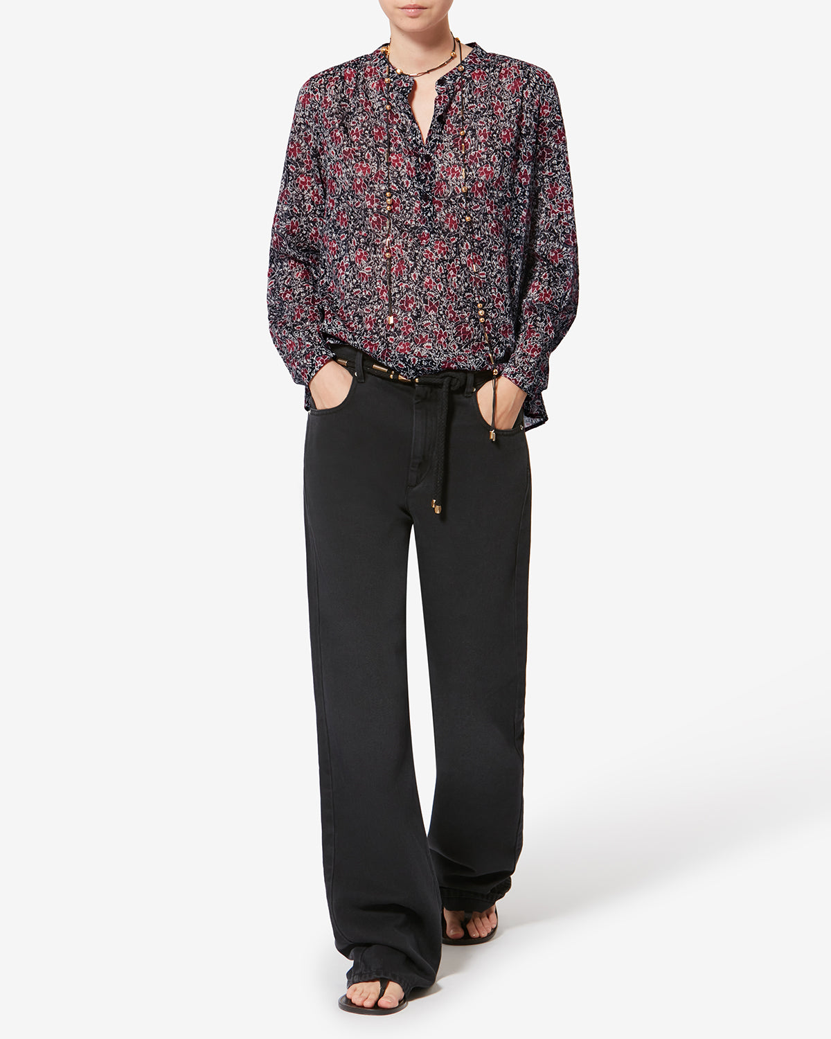 Blusa in voile di cotone biologico maria - Crushed berry - Woman - 1