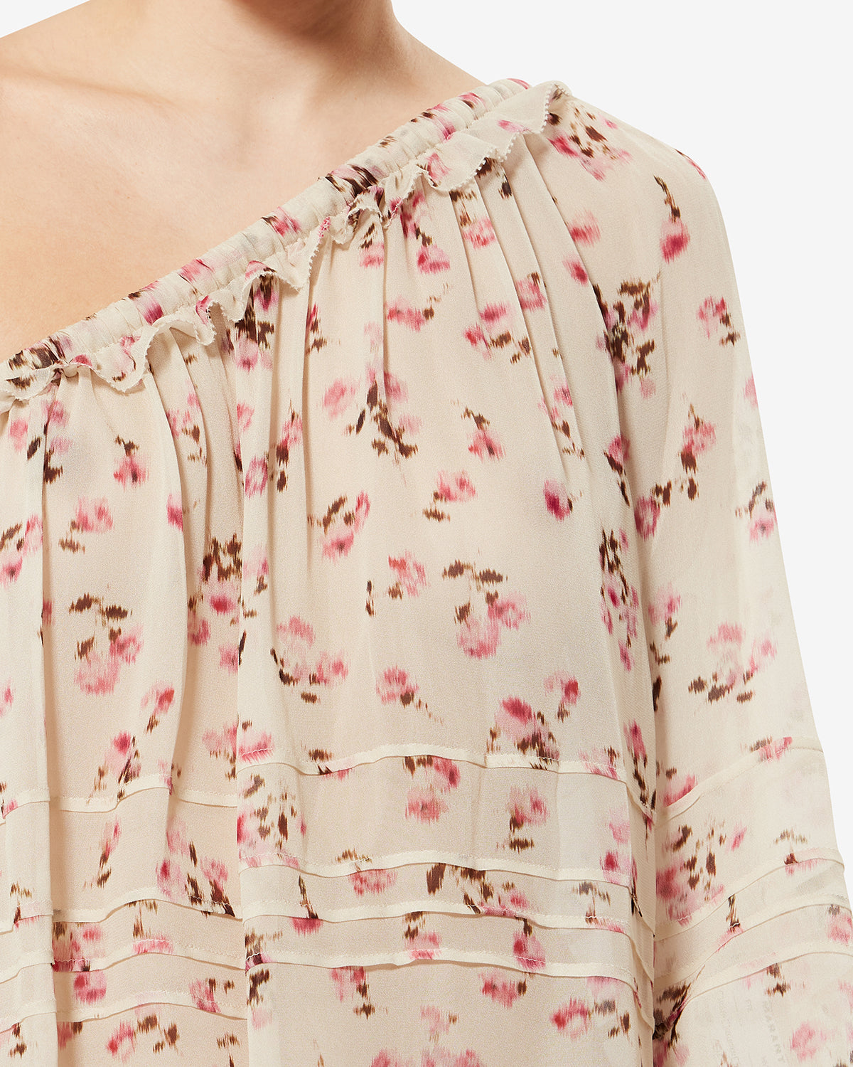 Loeva asymmetrical printed muslin top - Beige - Woman - 2