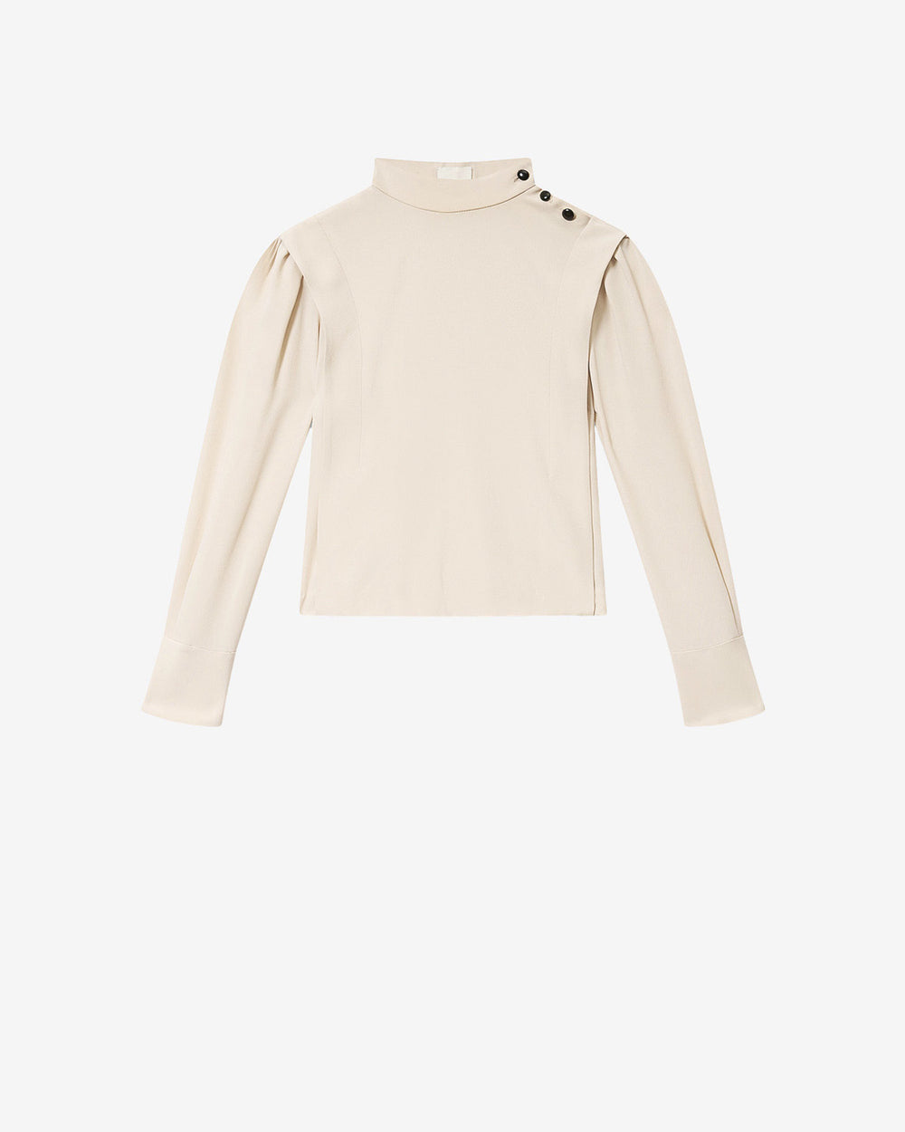 Top a maniche lunghe in crêpe fluido felissa - Ecru - Woman - 5