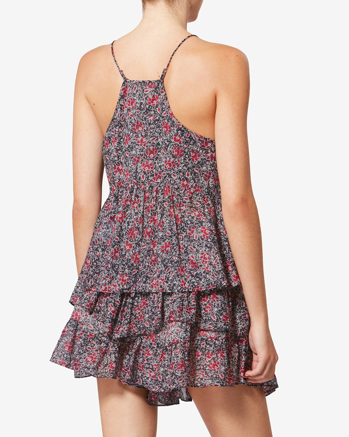 Top con spalline lirhetta in voile di cotone biologico stampato - Crushed berry - Woman - 4