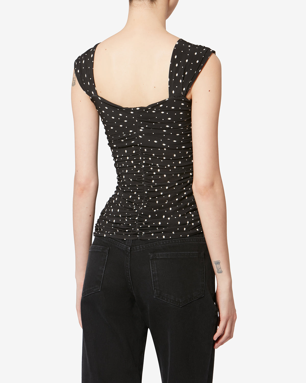 Pezzo sopra/top gemina asimmetrico - Black and ecru - Woman - 4