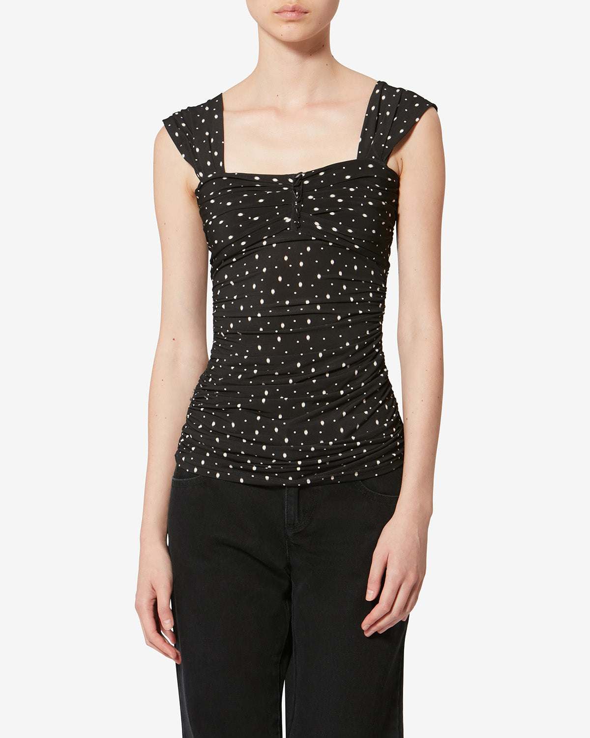 Pezzo sopra/top gemina asimmetrico - Black and ecru - Woman - 3