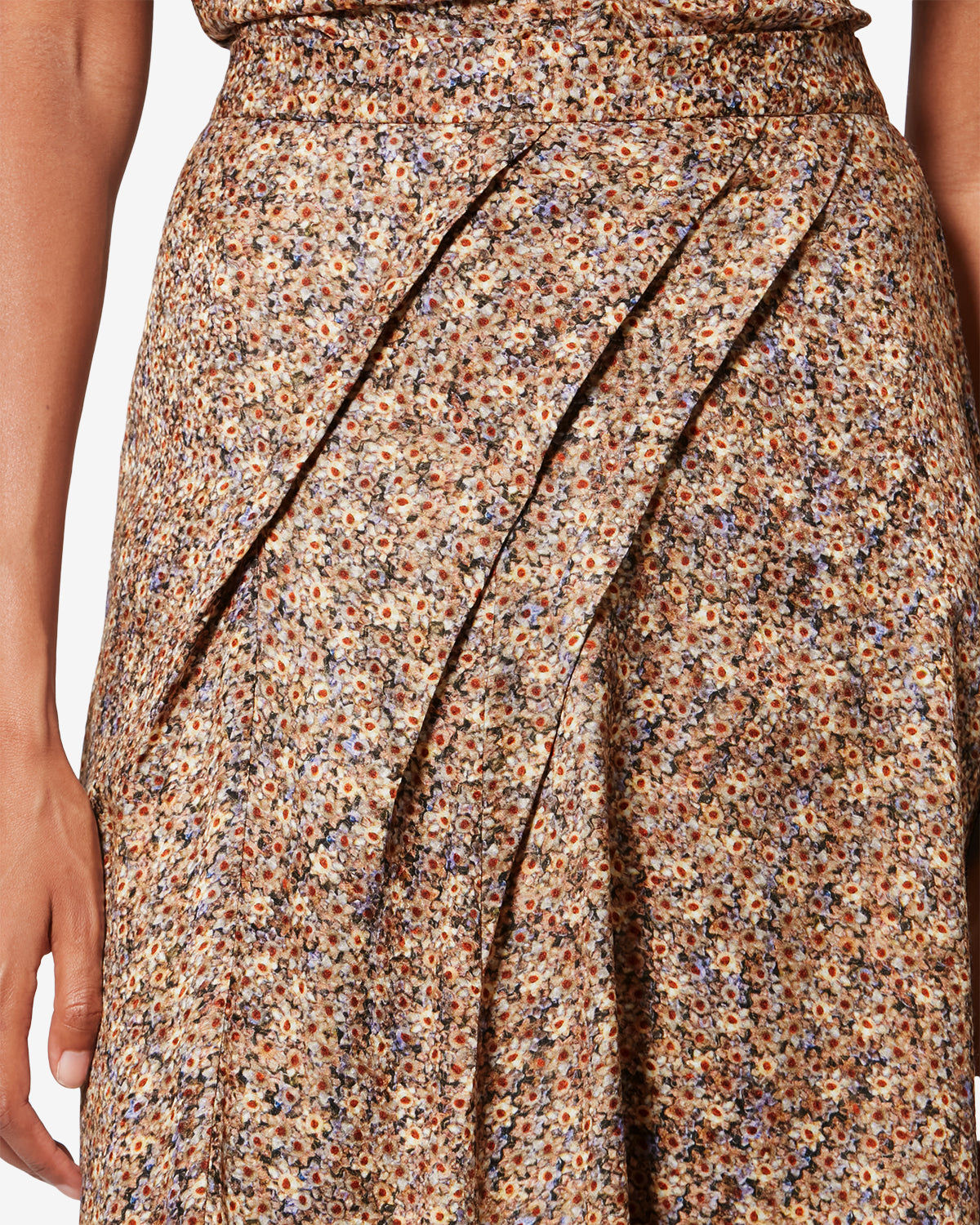 Cacia floral silk jacquard underskirt - Ochre - Woman - 2