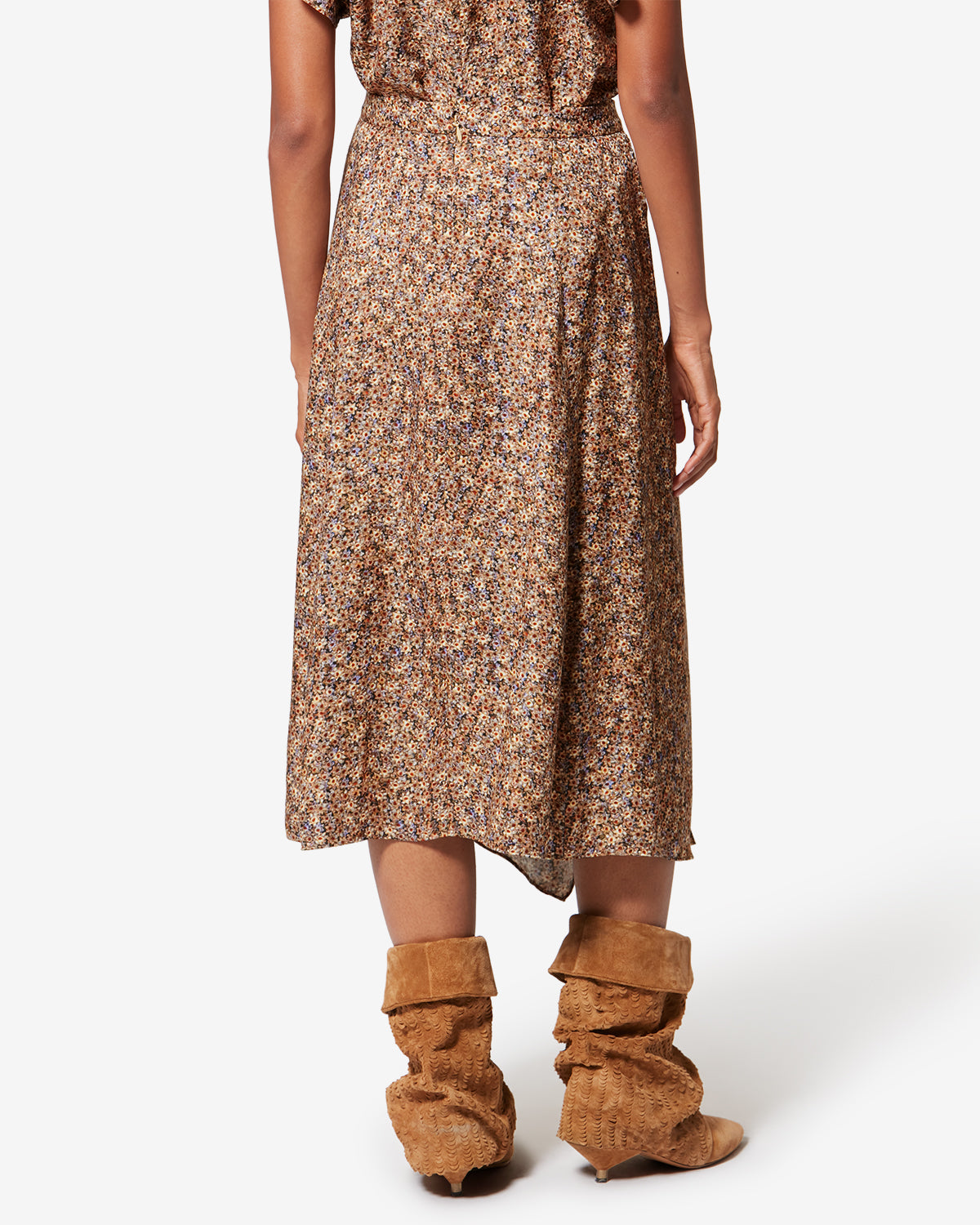 Cacia floral silk jacquard underskirt - Ochre - Woman - 4