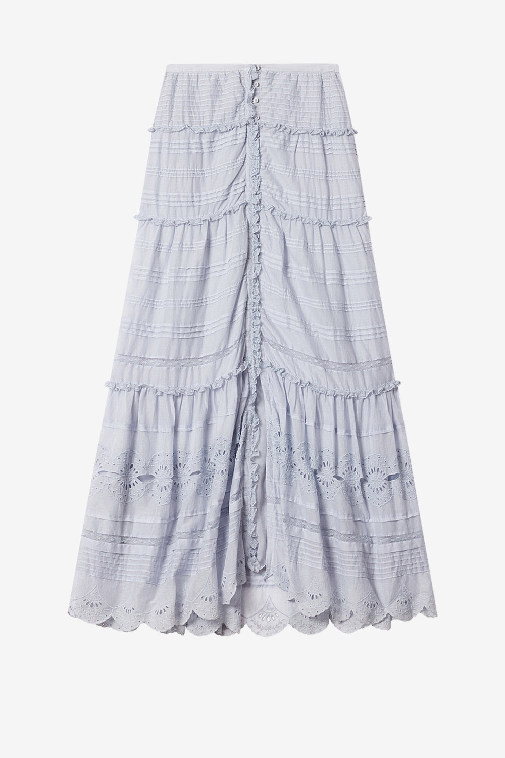 Sottogonna paoline con volant in cotone e pizzo a fiori - Azzurro - Woman - 1