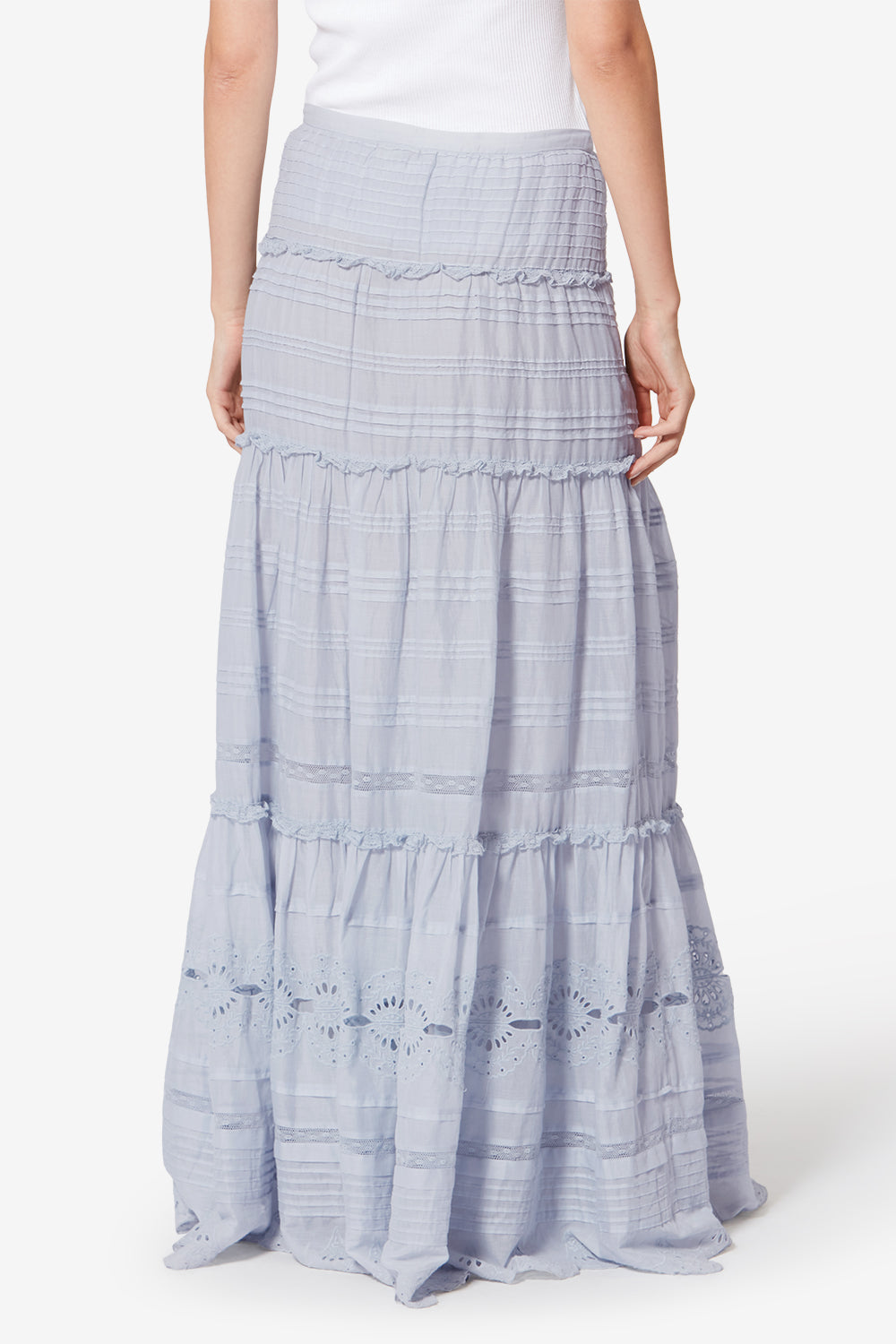 Sottogonna paoline con volant in cotone e pizzo a fiori - Azzurro - Woman - 5