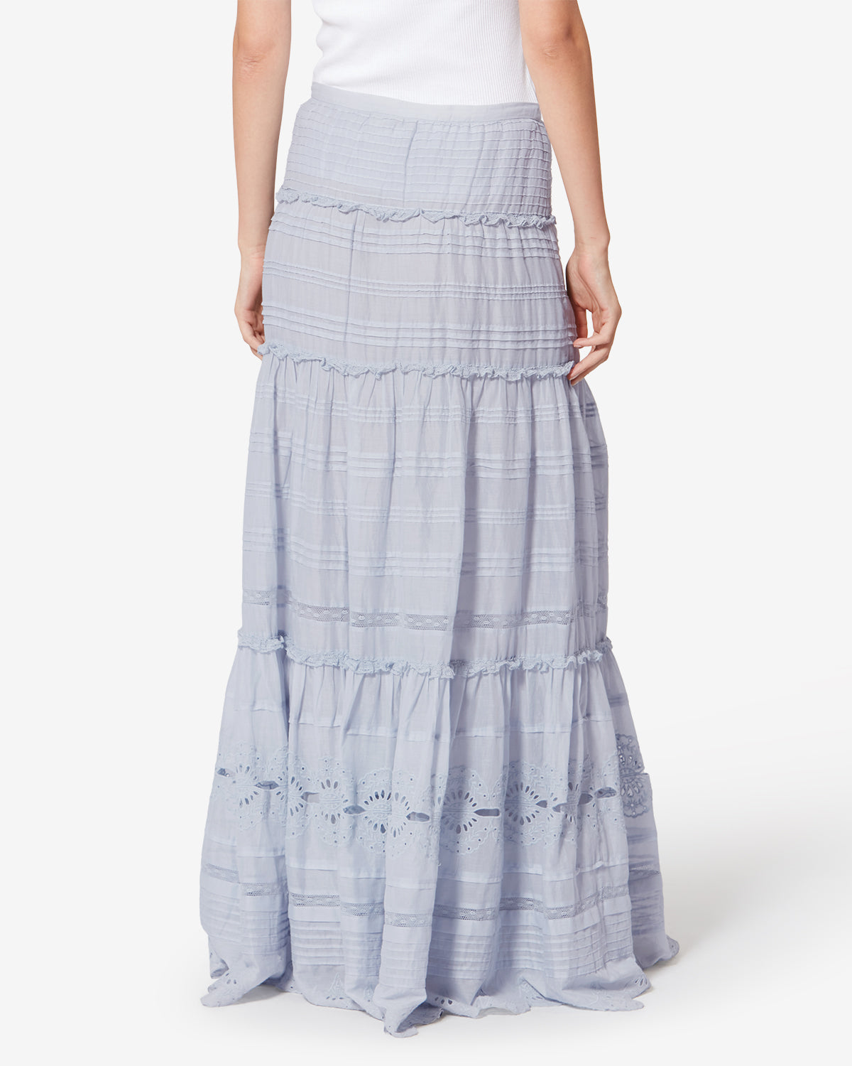 Sottogonna paoline con volant in cotone e pizzo a fiori - Azzurro - Woman - 4