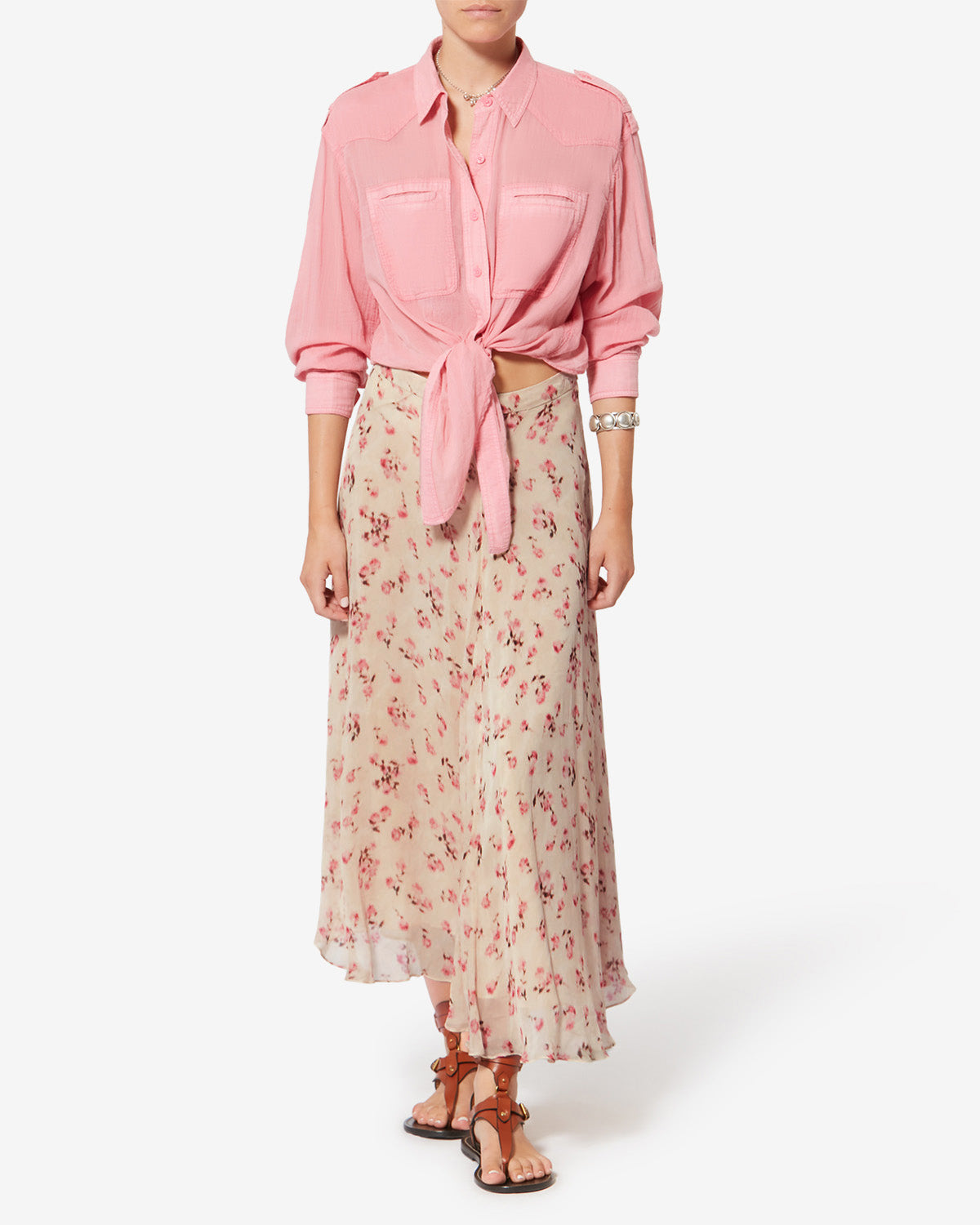 Lycia 시폰 스커트 - 베이지색 - Woman - 1