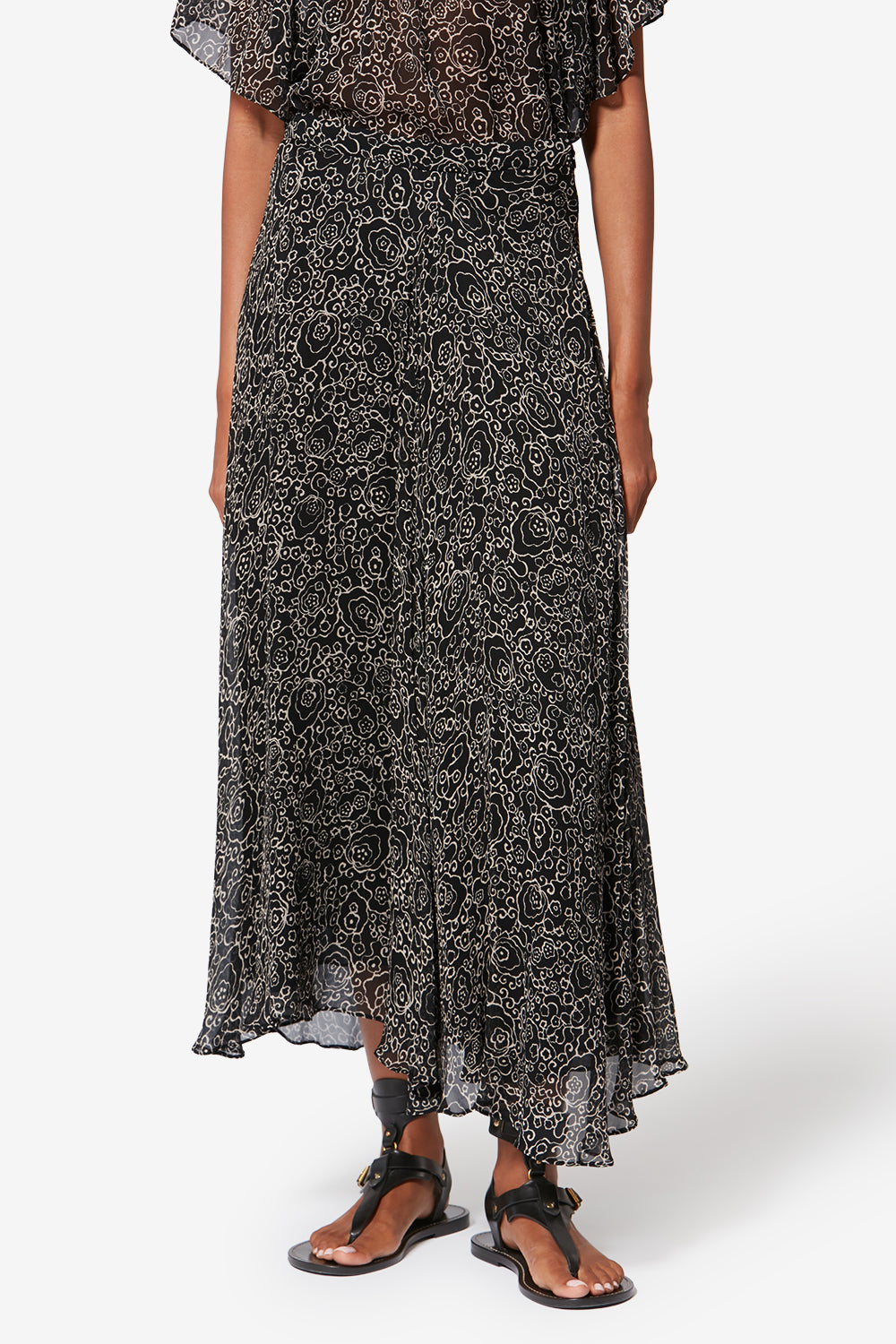 Lycia プリントモスリン ミニスカート - Black and ecru - Woman - 4