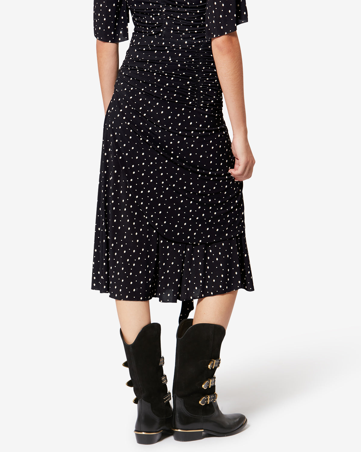 Gonna midi gyelle - Black and ecru - Woman - 4