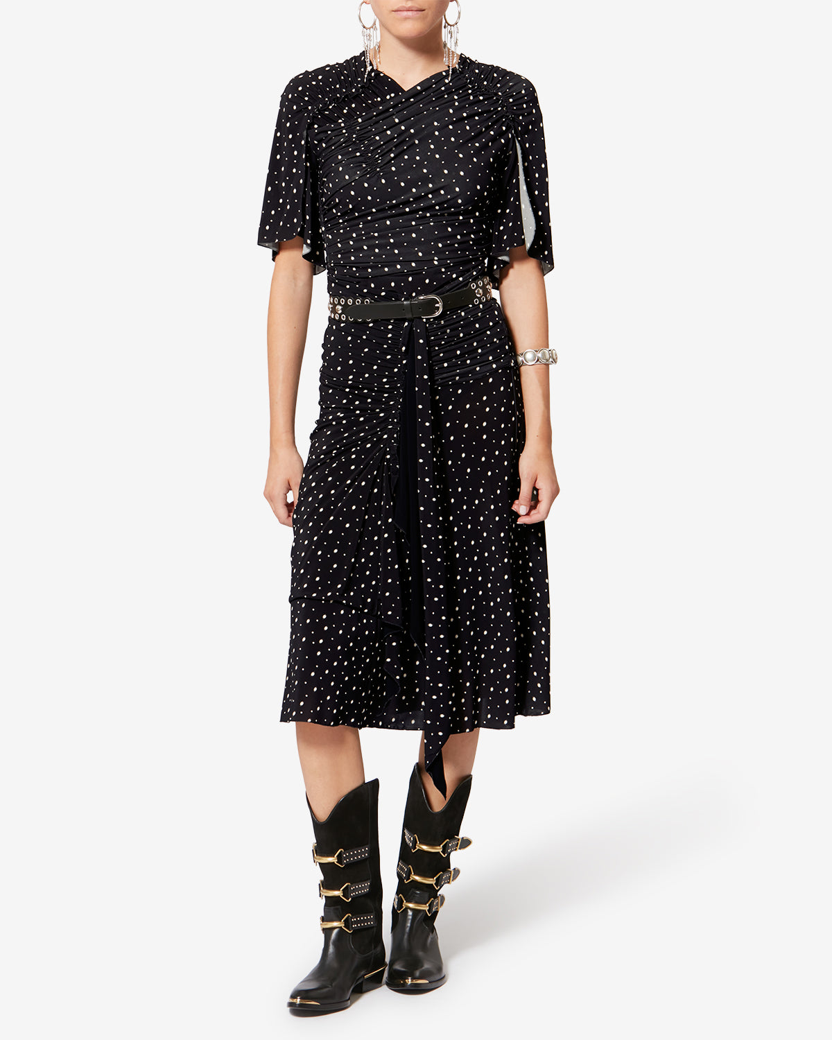 GYELLE SKIRT Woman black and ecru | ISABEL MARANT Official online