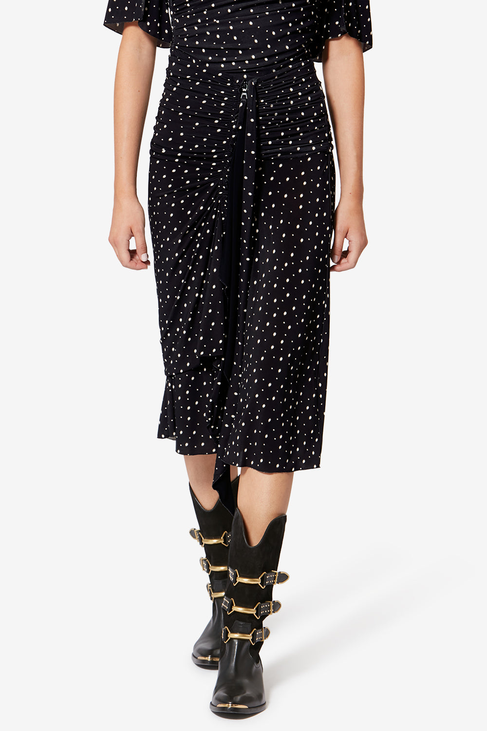 Falda midi gyelle - Black and ecru - Woman - 4