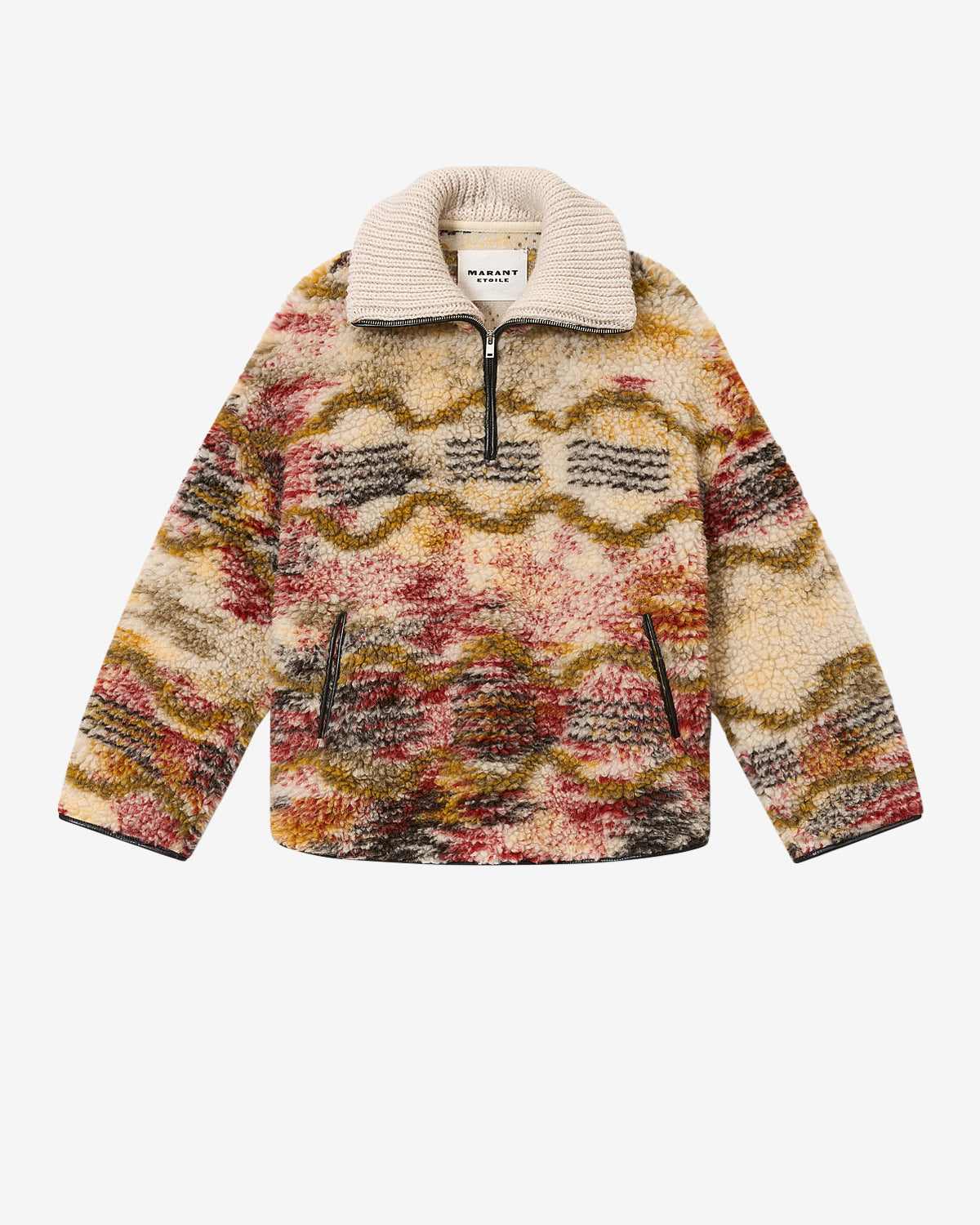 Marner fleece cloud print coat - Ecru-ochre - Woman - 5