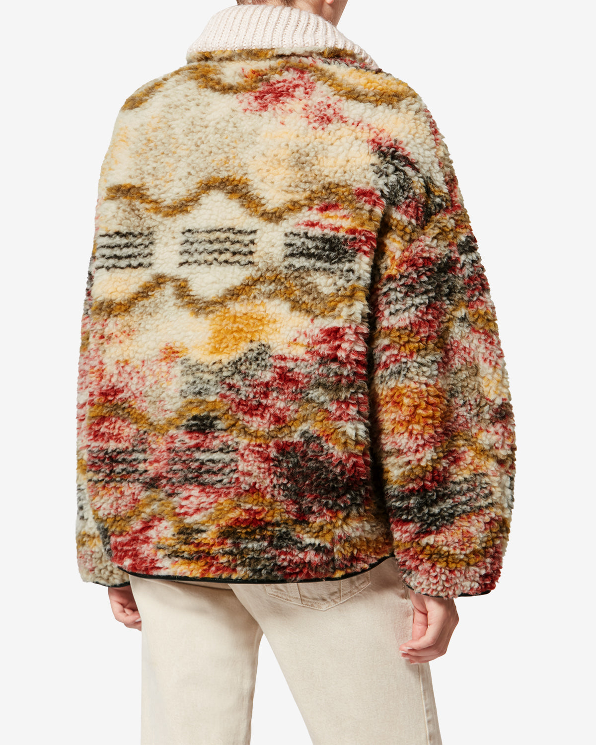 Marner fleece cloud print coat - Ecru-ochre - Woman - 4