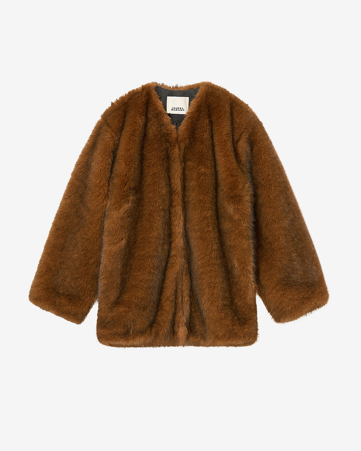 Aglae short faux fur coat - Ochre - Woman - 5