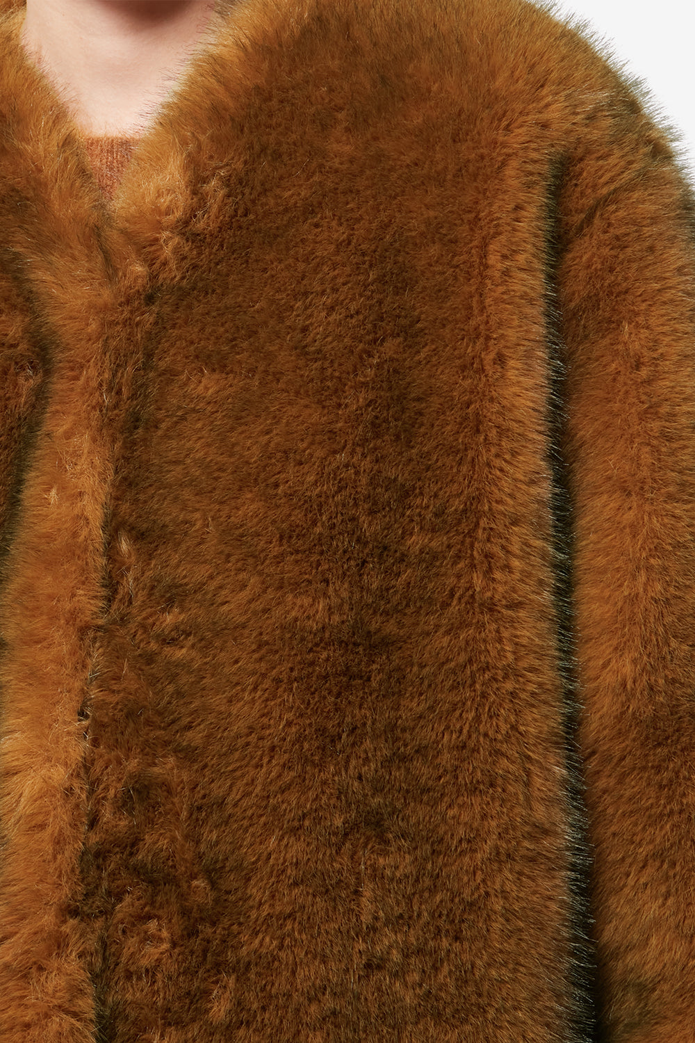 Aglae short faux fur coat - Ochre - Woman - 3