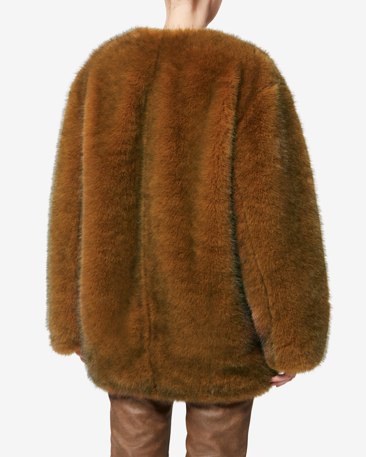 Aglae short faux fur coat - Ochre - Woman - 4
