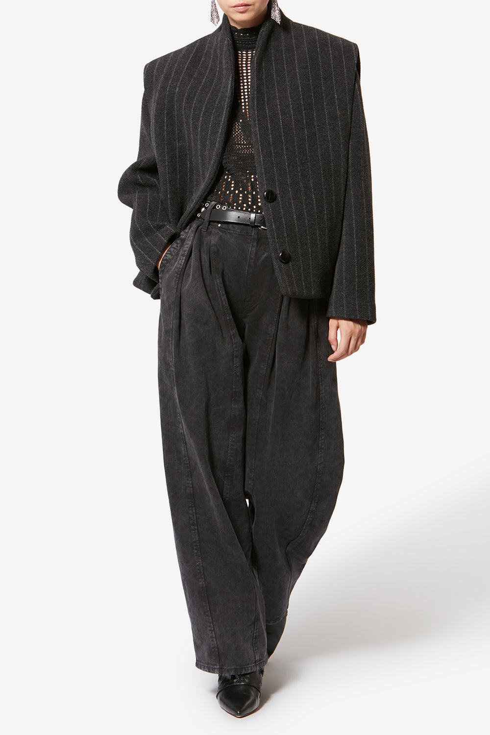 Dyogo-ga wool coat - Anthracite - Woman - 2