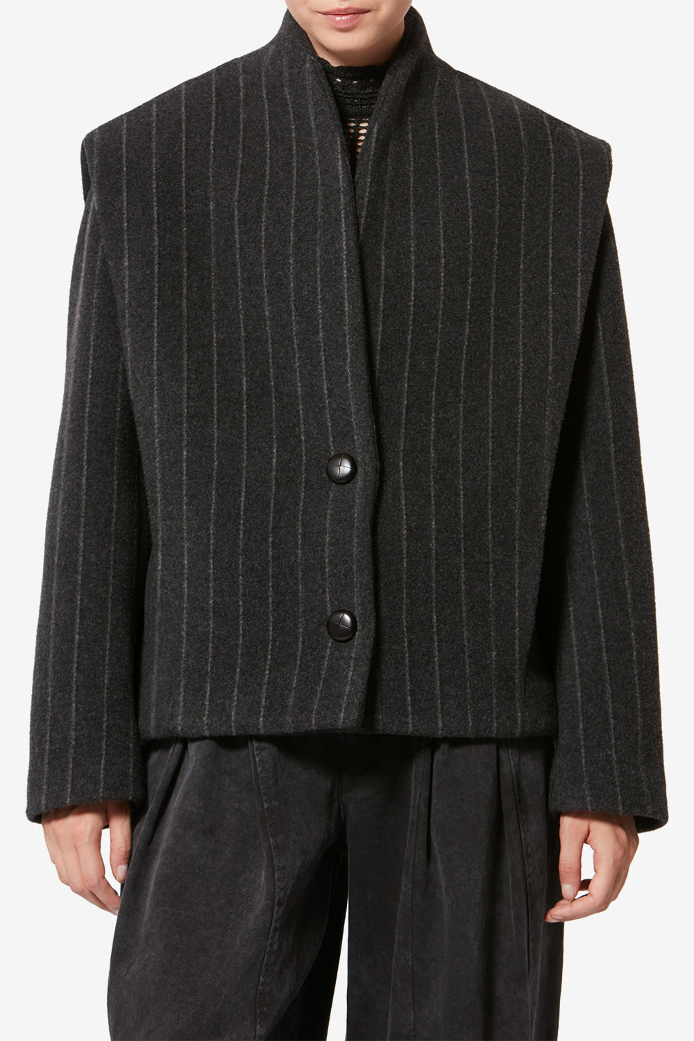 Dyogo-ga wool coat - Anthracite - Woman - 4