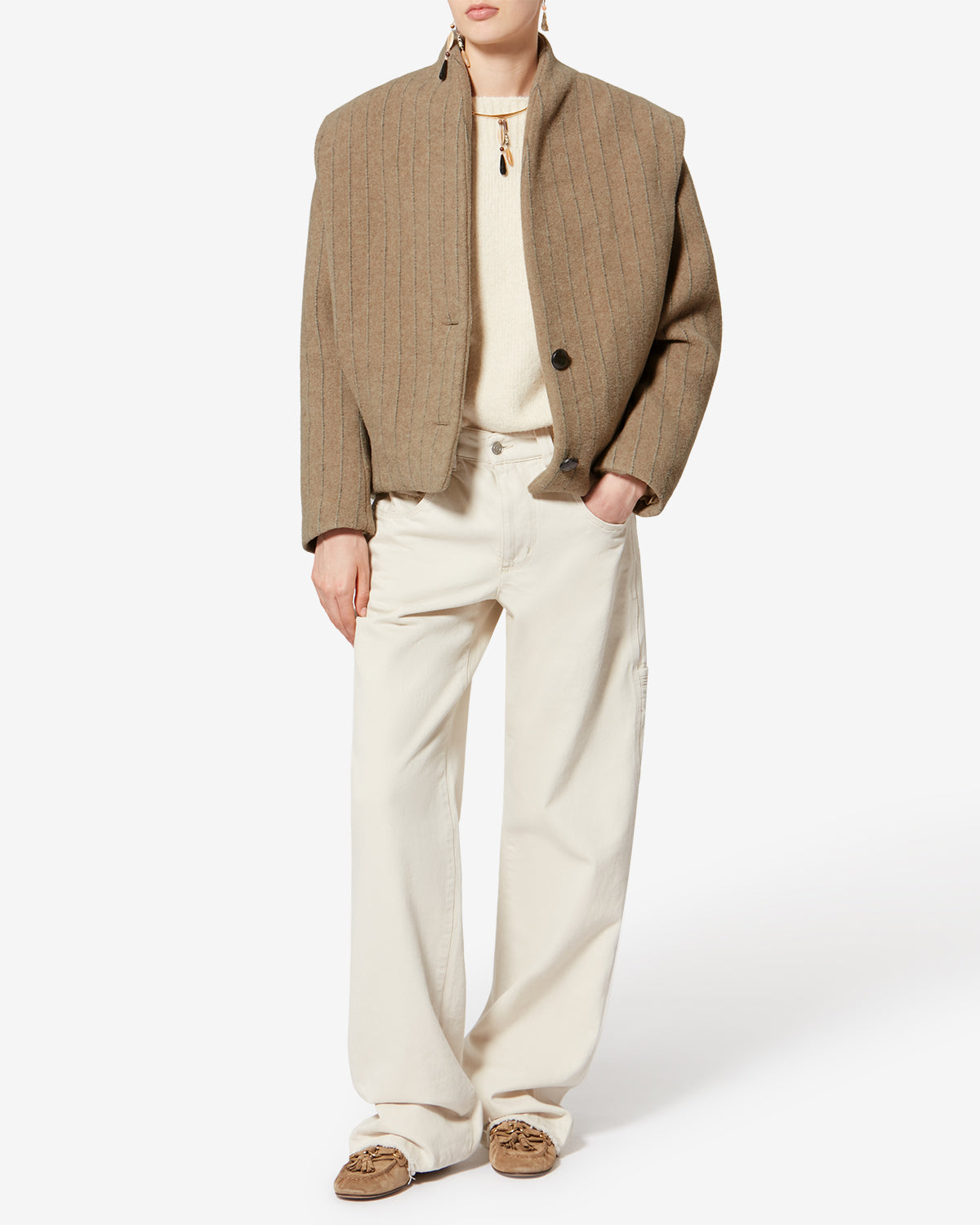 Dyogo-ga ウールコート - Taupe - Woman - 1