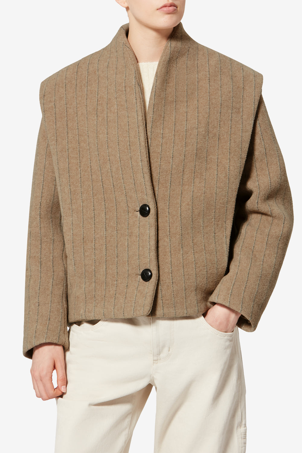 Dyogo-ga ウールコート - Taupe - Woman - 4