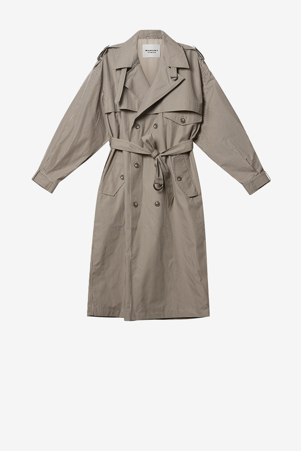 Trench chilma in cotone a righe - Beige-khaki - Woman - 1