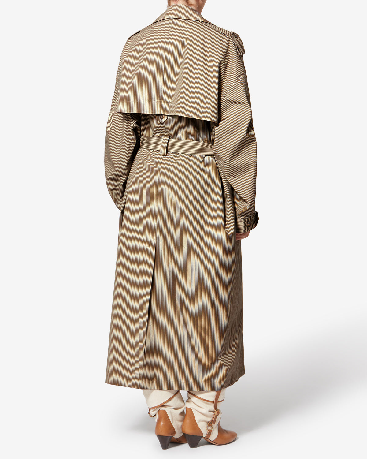 Trench chilma in cotone a righe - Beige-khaki - Woman - 4