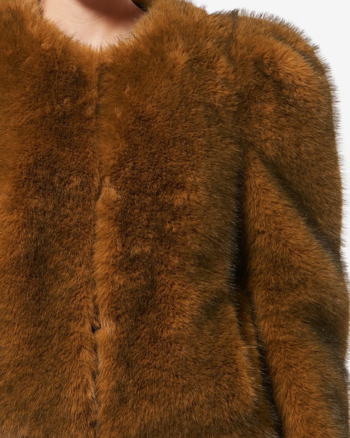 Bahria faux fur teddy coat - Ochre - Woman - 2