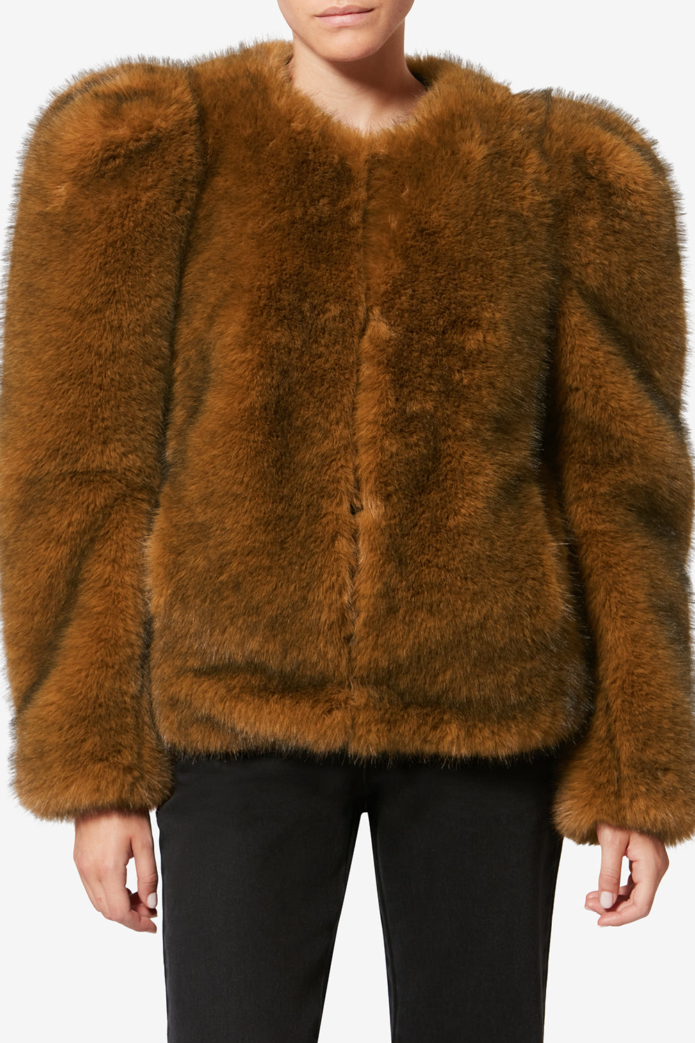 Bahria faux fur teddy coat - Ochre - Woman - 4