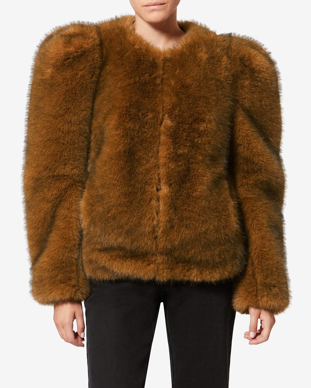 Bahria faux fur teddy coat - Ochre - Woman - 3