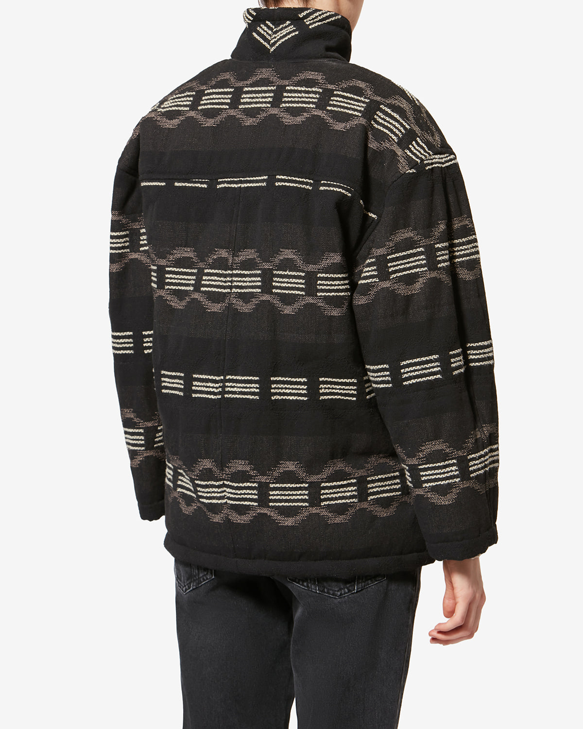 Qayla short jacquard coat - Black - Woman - 4