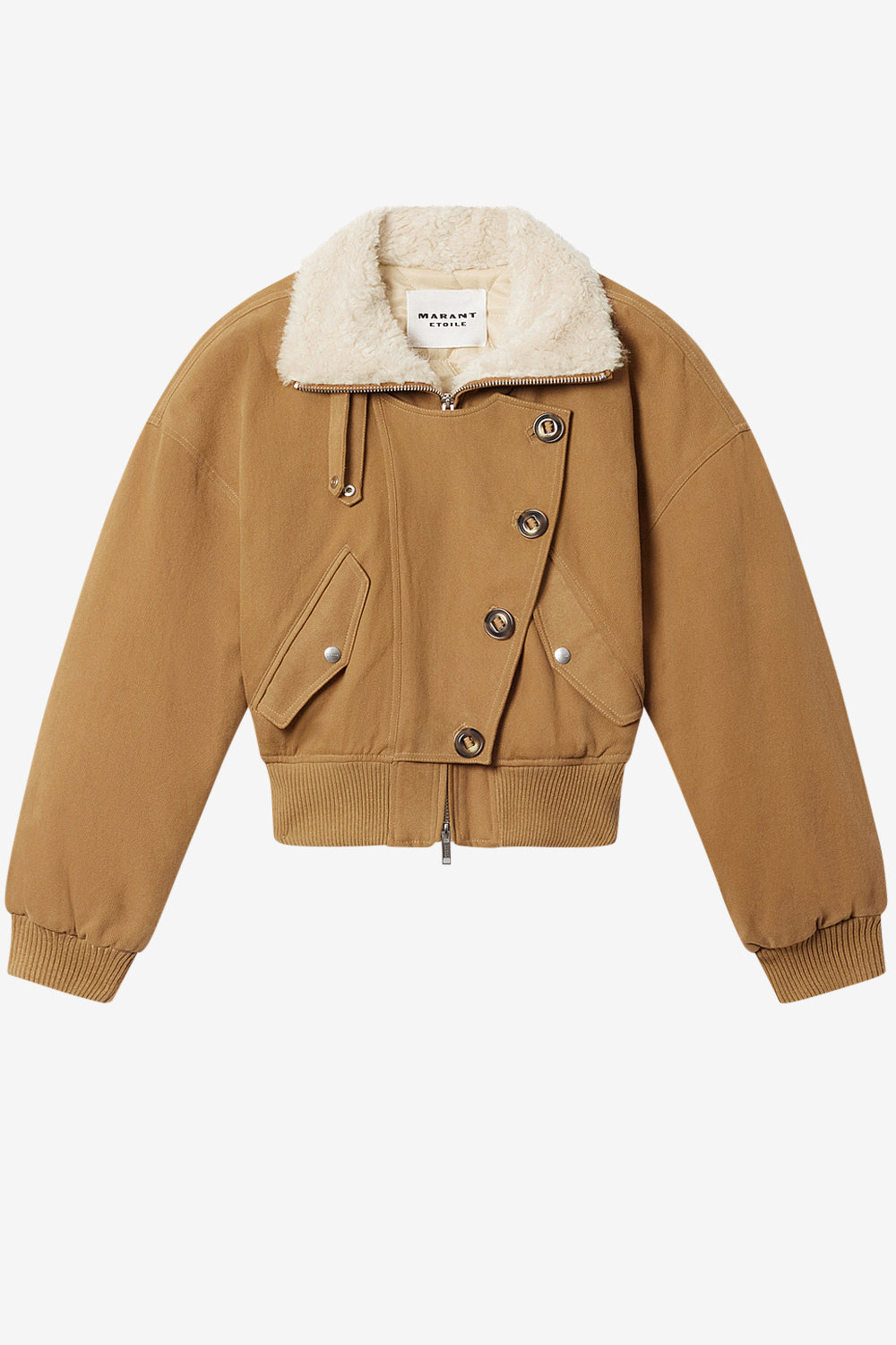 Oana short twill jacket style coat - Camel - Woman - 1