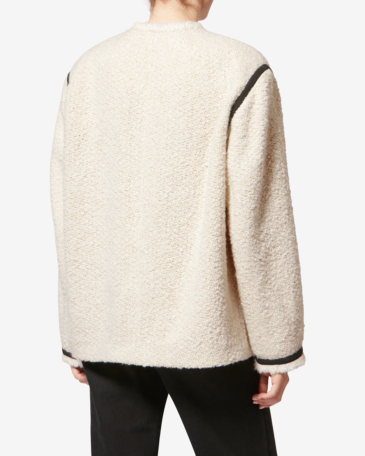 Veste en tweed bouclette en laine maylin - Écru - Woman - 4