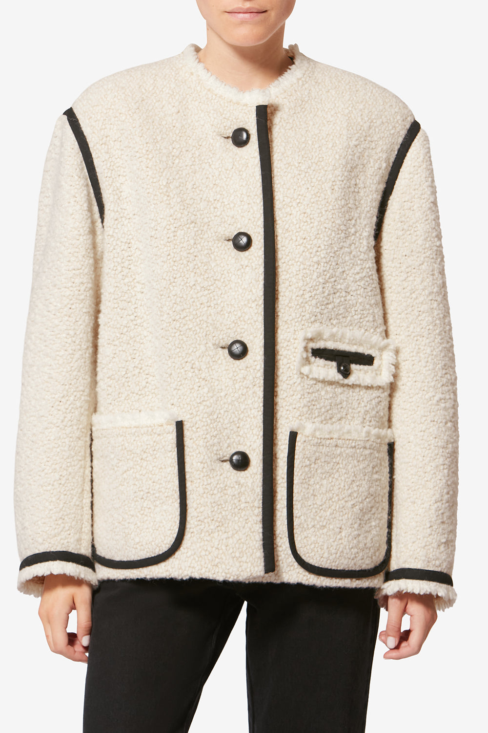 Maylin wool bouclé tweed jacket - Ecru - Woman - 4