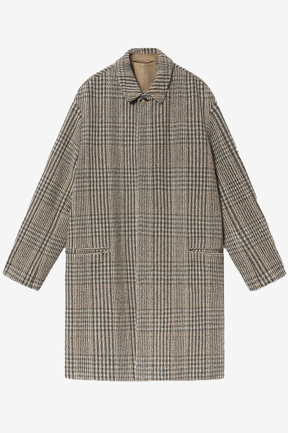 Franco prince-of-wales check virgin wool coat - Beige - Man - 1