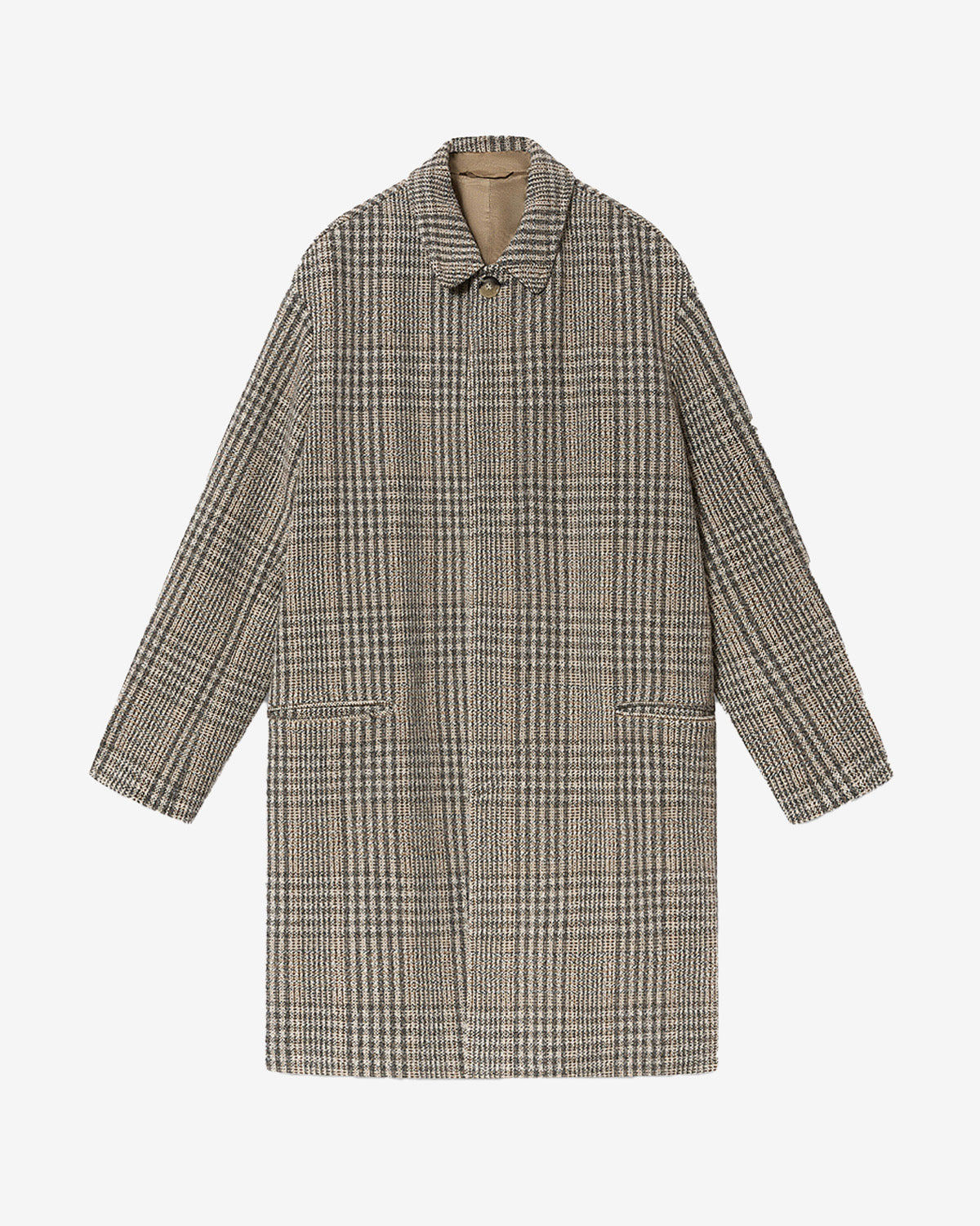 Franco prince-of-wales check virgin wool coat - Beige - Man - 5