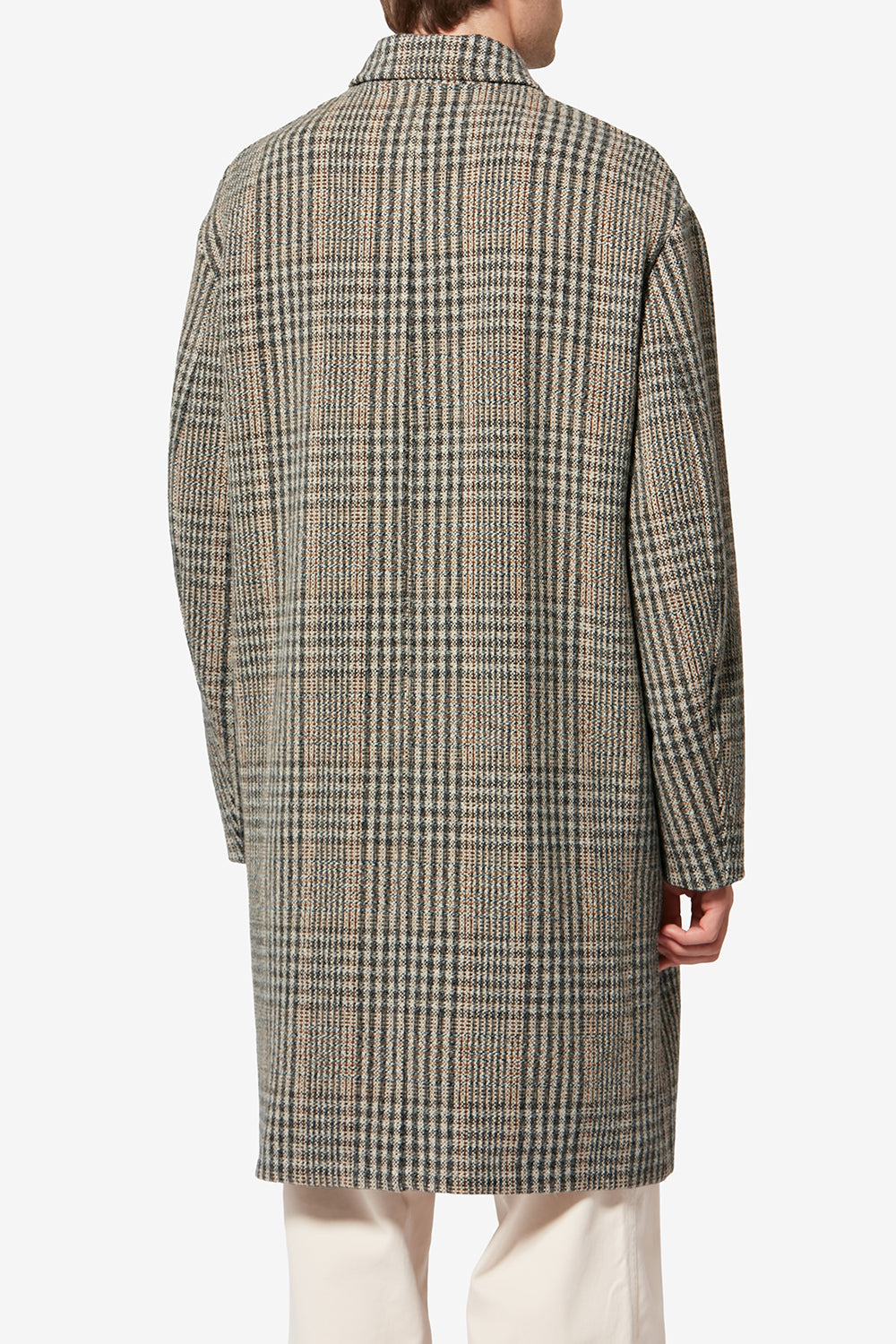 Franco prince-of-wales check virgin wool coat - Beige - Man - 5