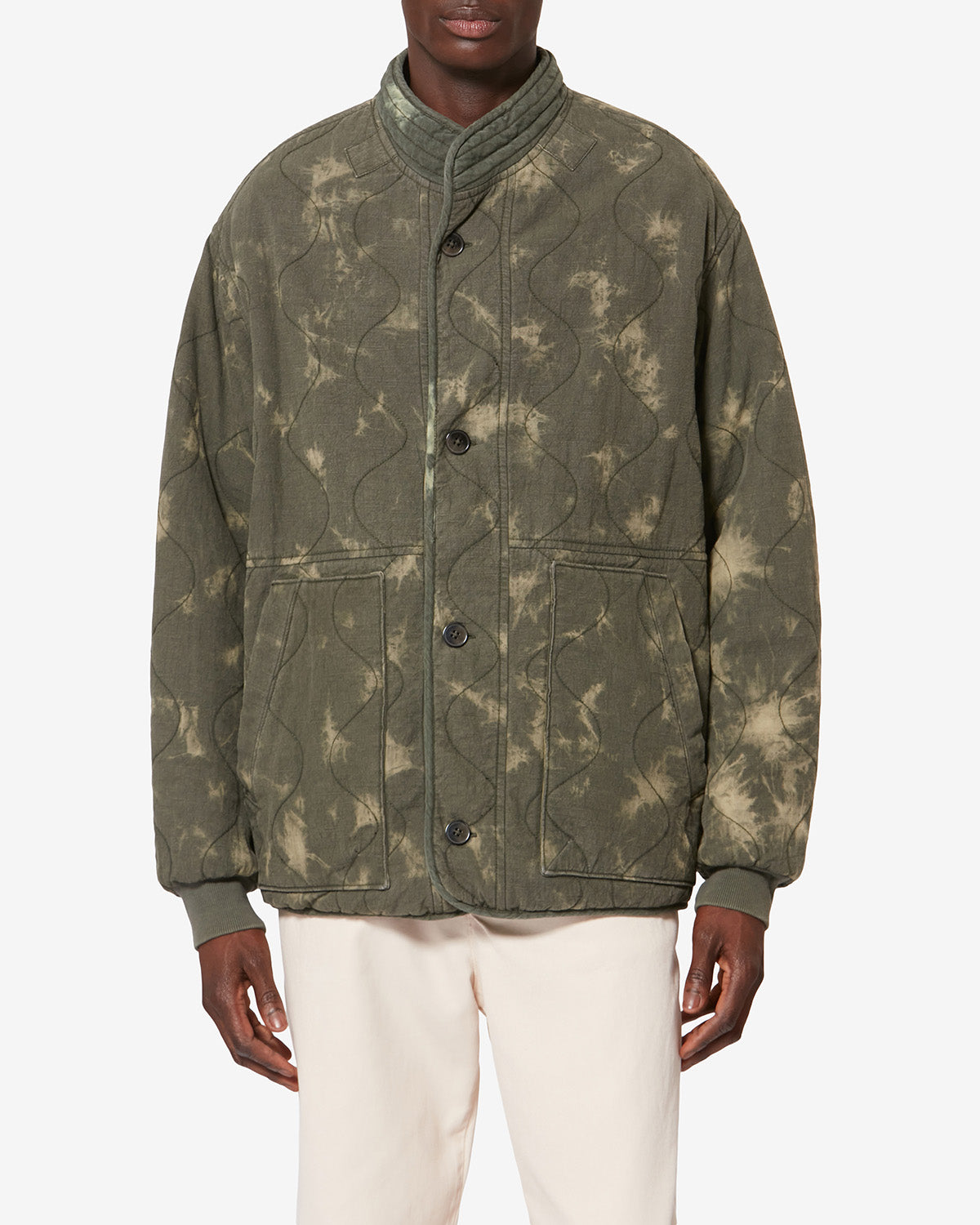 Taeliss 샴브레이 퀼팅 재킷 - Light khaki - Man - 3